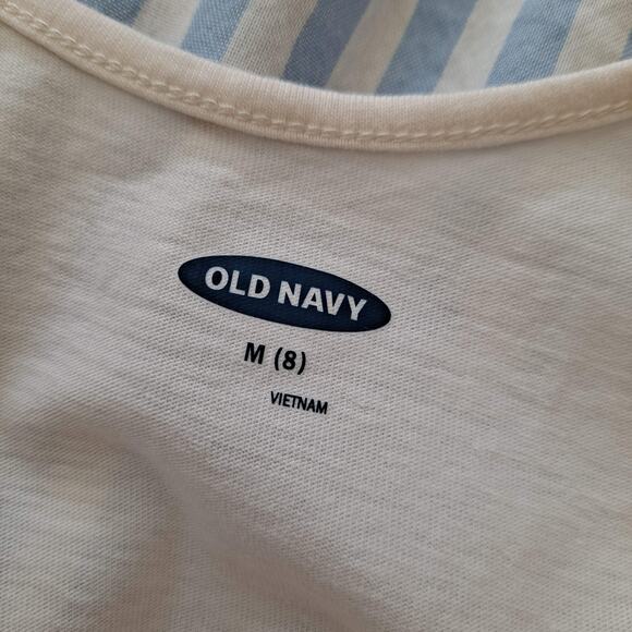 Old Navy 2-in-1 Tank Dress Sleeveless Knit Blue White Striped Girls Size M (8) - Picture 6 of 9